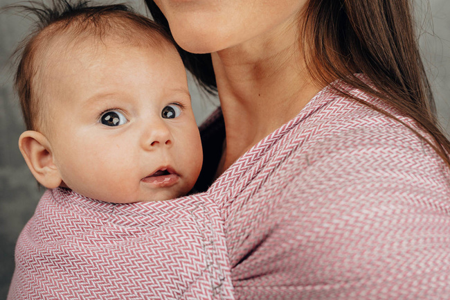 LennyHybrid Half Buckle Carrier - Ombre Pink Herringbone