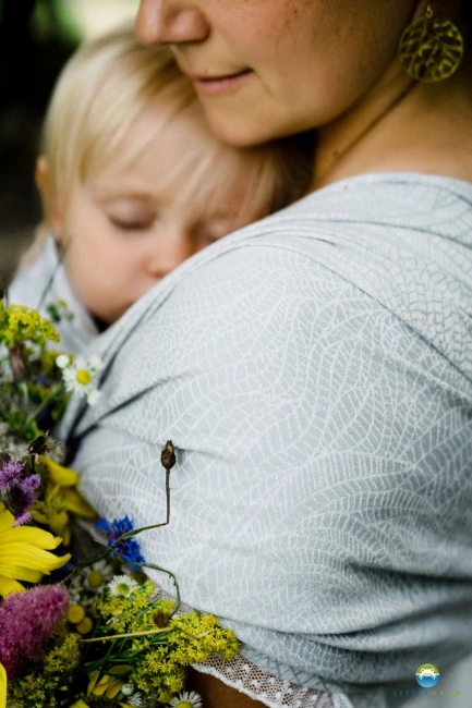 Chusta tkana Little Frog - Linen Silver Wildness