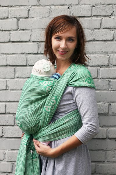 Woven wrap Sensimso Slings - Happy Butterfly Light Jadeide