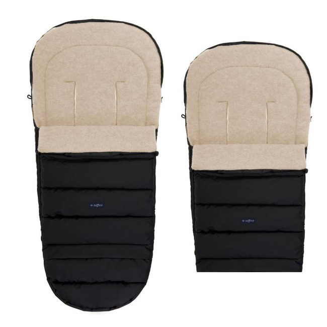 Baby carriage footmuff iGrow 4.0 Beige Wool premium + Black 