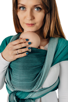 Basic Line Baby Sling LennyLamb - Little Herringbone Ombre Green