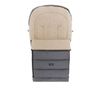 Baby carriage footmuff iGrow 4.0 Beige Wool premium + Melange Grey