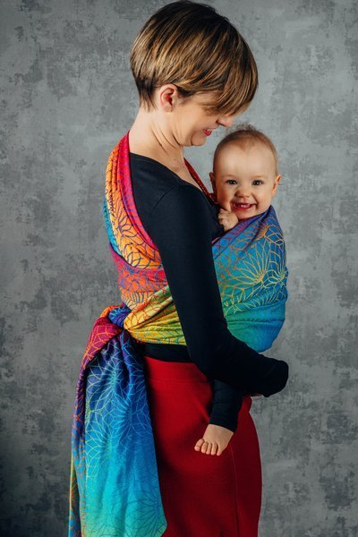 Chusta tkana LennyLamb - Lotos Tęczowy