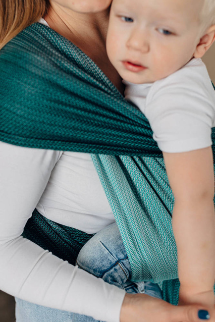 Basic Line Baby Sling LennyLamb - Little Herringbone Ombre Green