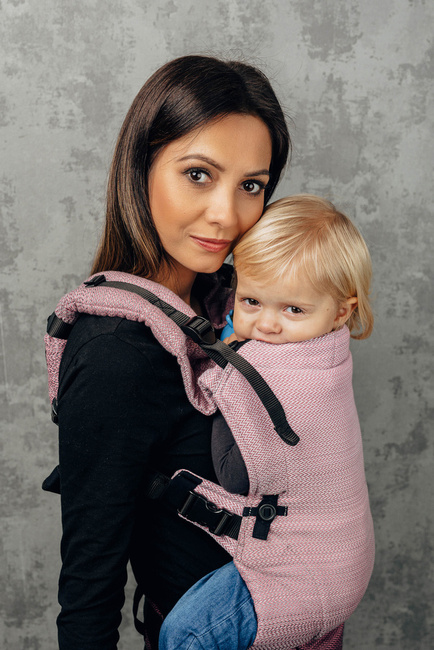 LennyLamb Baby carrier: LennyUpGrade: Litte Herringbone Ombre Pink