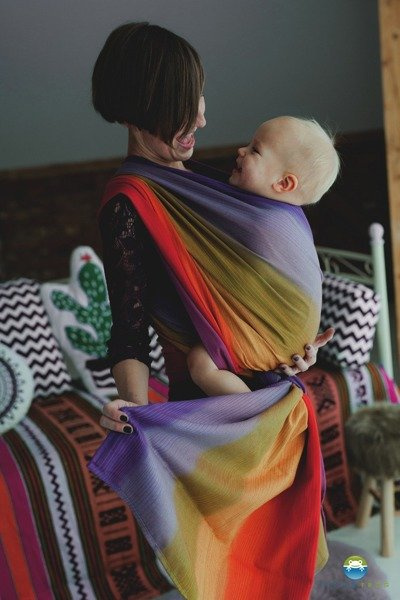 Woven wrap Little Frog Aura in Love