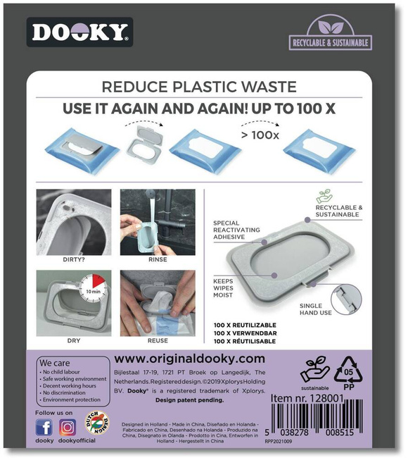 DOOKY Reusable Lid/Dispenser for Wet Wipes