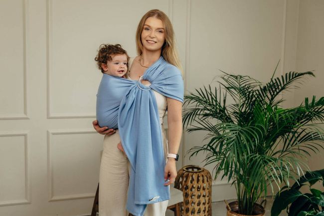 LennyLamb Ring Sling - Little Herringbone Skylight