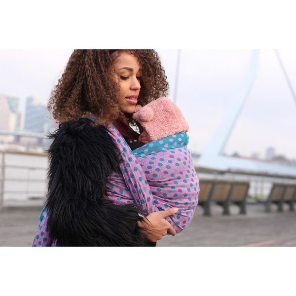 Chusta kółkowa/Ring Sling Yaro Polka Dot Ultra Petrol Pink Glam