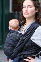 Chusta kółkowa Yaro Slings - Ava Duo Black Wool Silk Glam