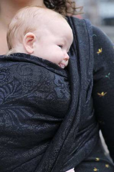 Ring Sling Yaro Slings - Ava Duo Black Wool Silk Glam