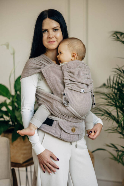 LennyHybrid Half Buckle Carrier - Little Herringbone Almond