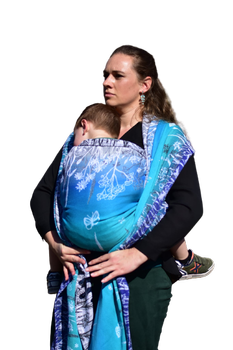 Woven Wrap Yaro Slings - Meadow Duo Aqua Grad Black White Seacell