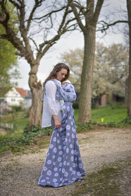 Chusta tkana Yaro Slings - Chamomile Trinity Purple Pine Tencel Confetti