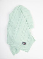 Kocyk dziecięcy dziany - Turkusowy, 90x65, bawełna