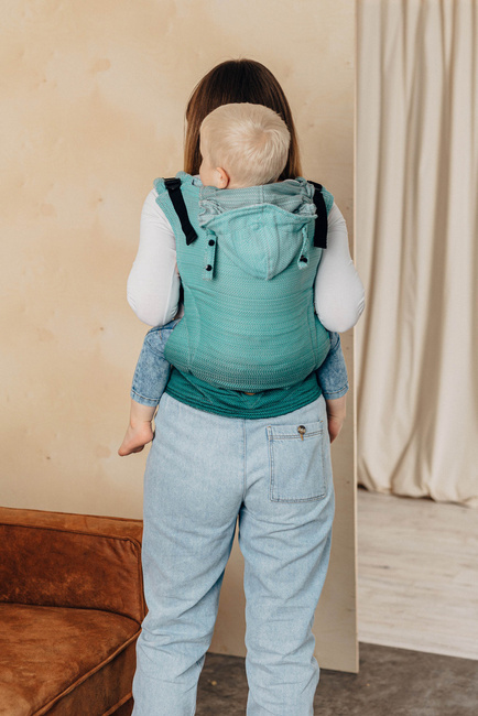 Baby carrier LennyLamb - Little Herringbone Ombre Green