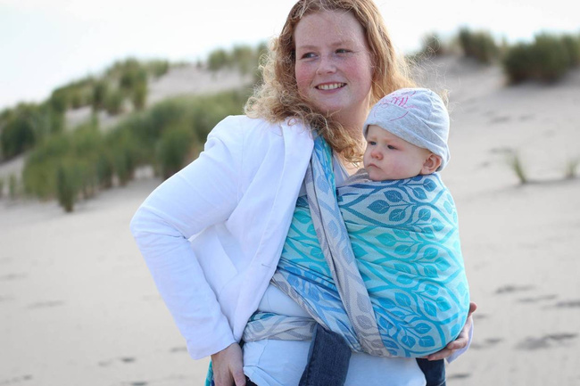 Woven wrap Yaro Slings - La Vita Aqua Grad Natural Kapok