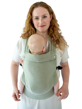 Qusy adjustable ergonomic carrier 2.0 - Olive Twill (Bamboo, Linen, Cotton)