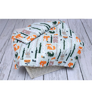 Minky Fleece Blanket (Orange Forrest) 80x100 cm