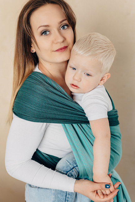 Basic Line Baby Sling LennyLamb - Little Herringbone Ombre Green