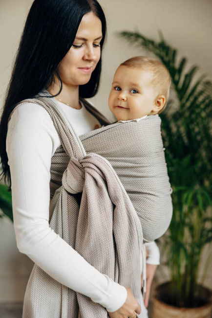 Basic Line Baby Sling LennyLamb - Little Herringbone Almond