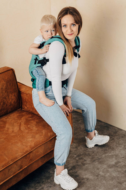 LennyLamb Baby carrier: LennyUpGrade: Litte Herringbone Ombre Green