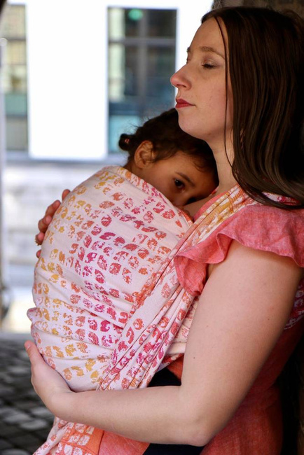 Ring Sling Yaro Slings - Petals Ultra Caramel Rainbow Linen