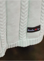 Kocyk dziecięcy dziany - Turkusowy, 90x65, bawełna