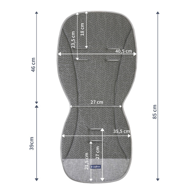 Zaffiro - 85 cm Stroller Insert - Organic Grey Air