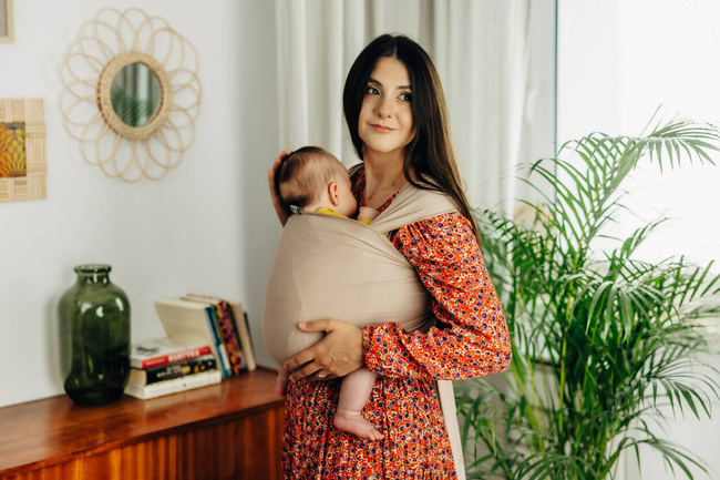 Stretchy/Elastic Baby Sling - Nude Beige