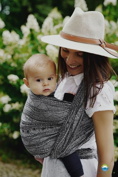 Woven wrap Little Frog - Carbon Harmony