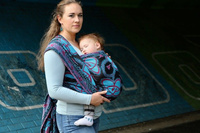 Chusta tkana Yaro Waltz Duo Black Blue Red