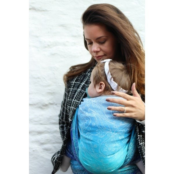 Ring Sling Yaro Elvish Aqua Grad Linen Tussah