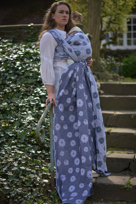 Chusta tkana Yaro Slings - Chamomile Trinity Purple Pine Tencel Confetti