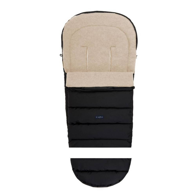 Baby carriage footmuff iGrow 4.0 Beige Wool premium + Black 