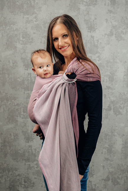 LennyLamb Ring Sling - Little Herringbone Ombre Pink