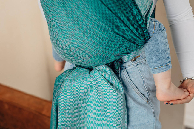 Basic Line Baby Sling LennyLamb - Little Herringbone Ombre Green