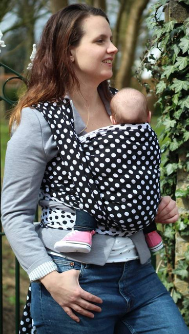 Woven Wrap Yaro Slings - Polka Dot Contra Black White