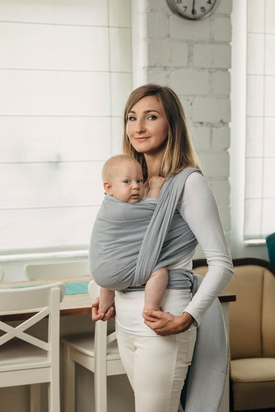 Basic Line Baby Sling Lenny Lamb - Little Herringbone Grey