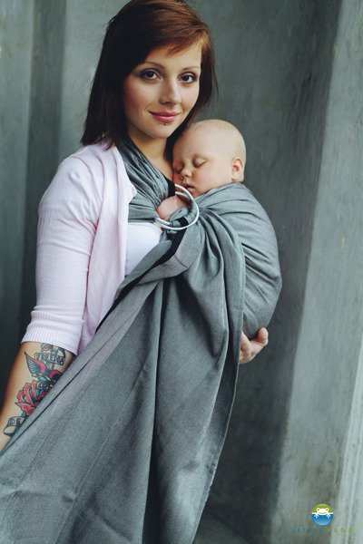 Ring Sling Little Frog Graphite Herringbone