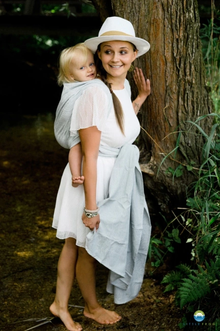 Chusta tkana Little Frog - Linen Silver Wildness