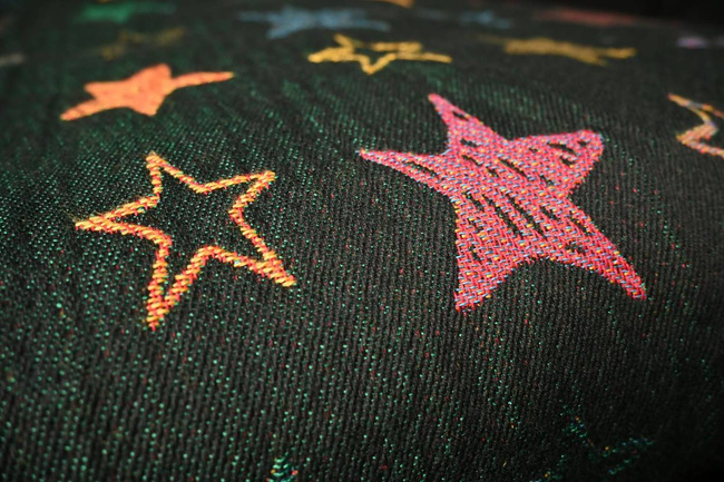 Chusta kółkowa Yaro Slings - Stellar Spongy Black Multicolor Glossy