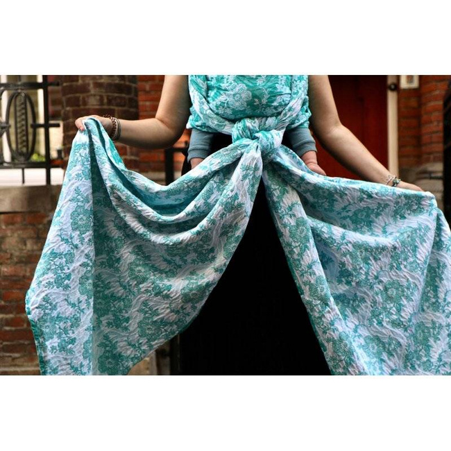 Chusta tkana Yaro Slings - Anemone Trinity Emerald Linen Seacell