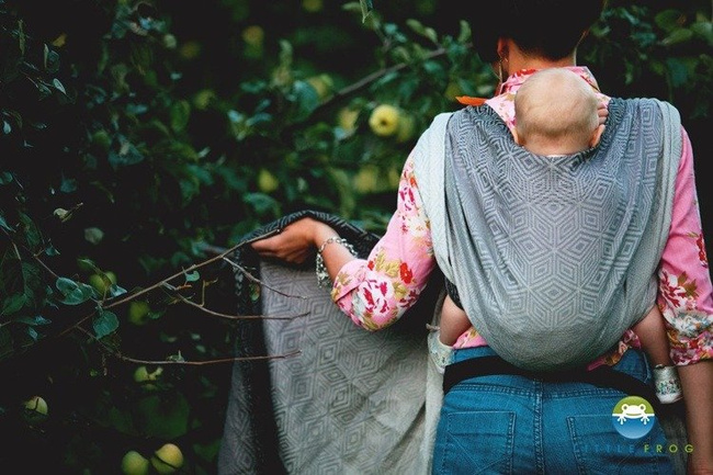 Chusta tkana Little Frog Linen Monochrome Cube