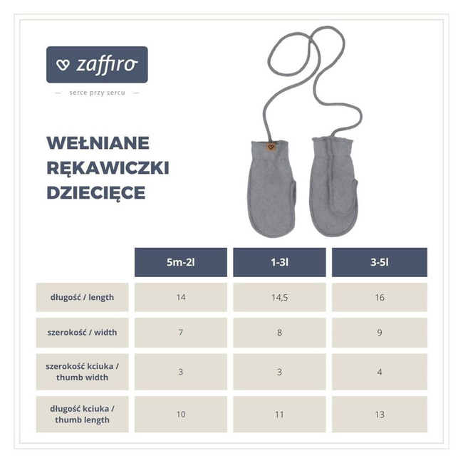 Zaffiro - Children's Mittens - Beige Premium Wool 5 months - 2 years