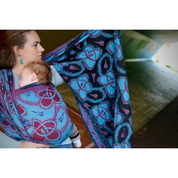 Woven wrap Yaro Walz Duo Black Blue Red