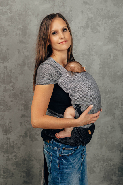 Nosidło hybrydowe LennyLamb - Ombre Jodełka Szara