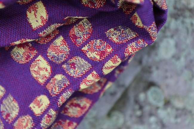 Woven Wrap Yaro Slings - Petals Ultra Yellow Red Violet Wool Linen