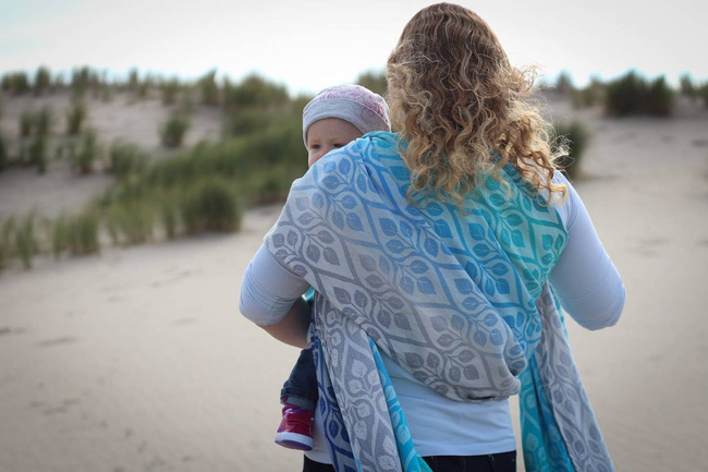 Woven wrap Yaro Slings - La Vita Aqua Grad Natural Kapok