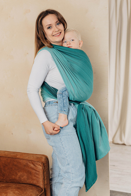 Basic Line Baby Sling LennyLamb - Little Herringbone Ombre Green